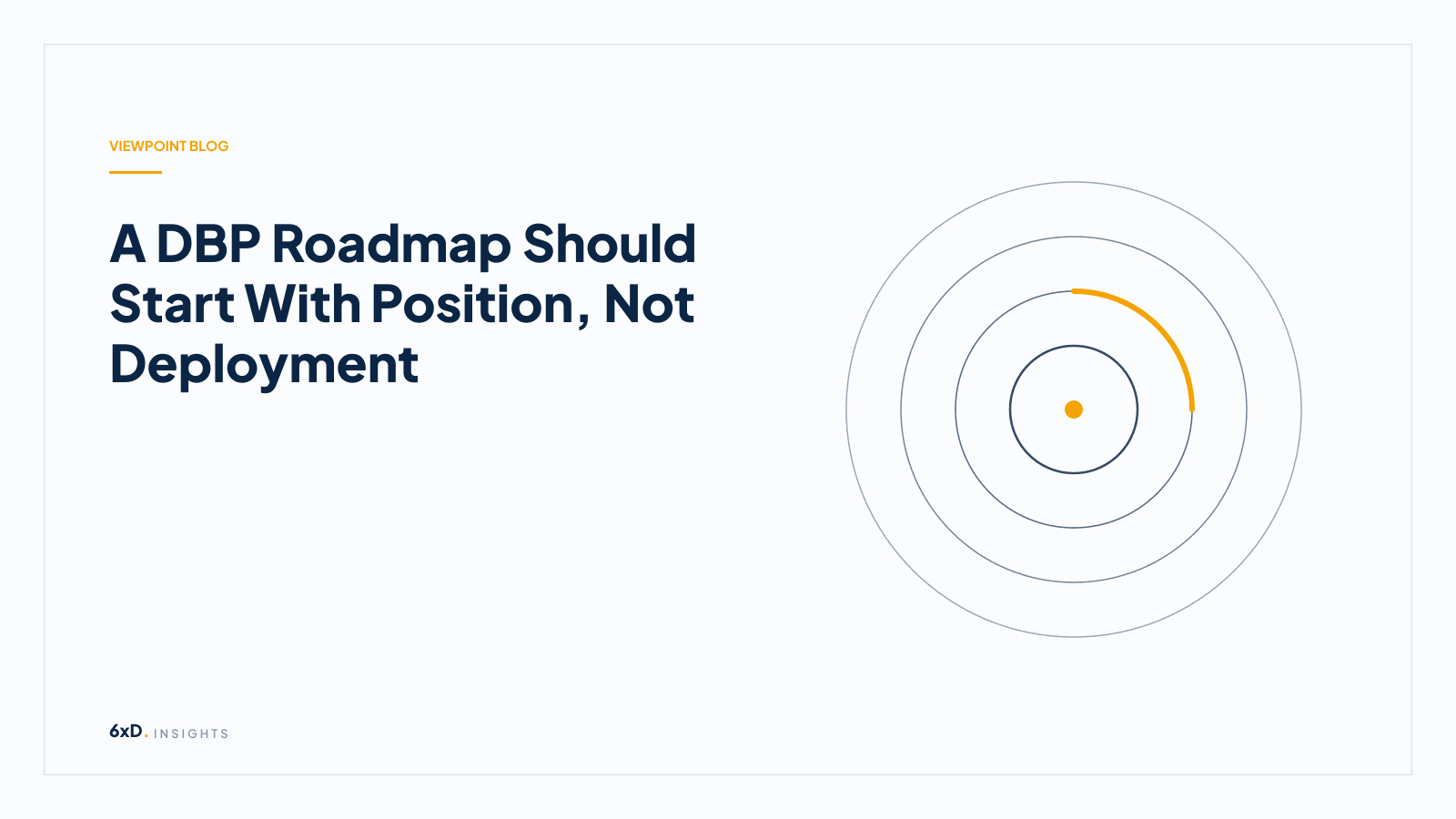 A DBP Roadmap Should Start With Position, Not Deployment