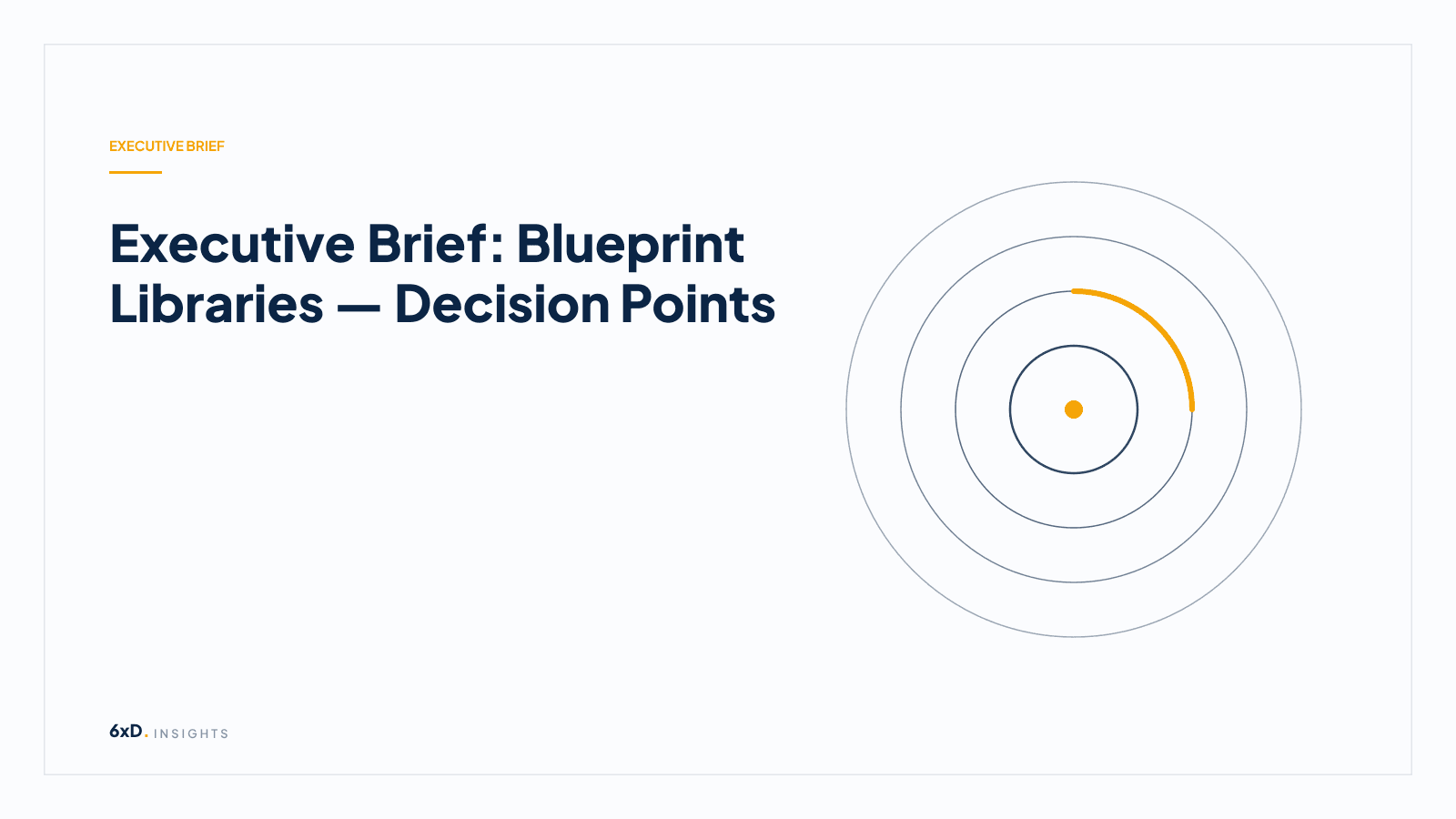 Executive Brief: Blueprint Libraries — Decision Points