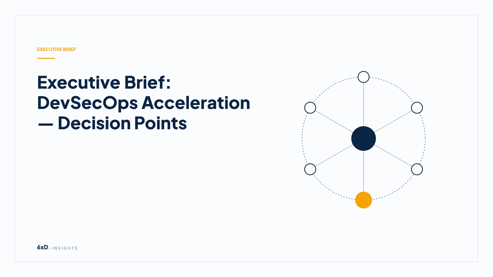 Executive Brief: DevSecOps Acceleration — Decision Points
