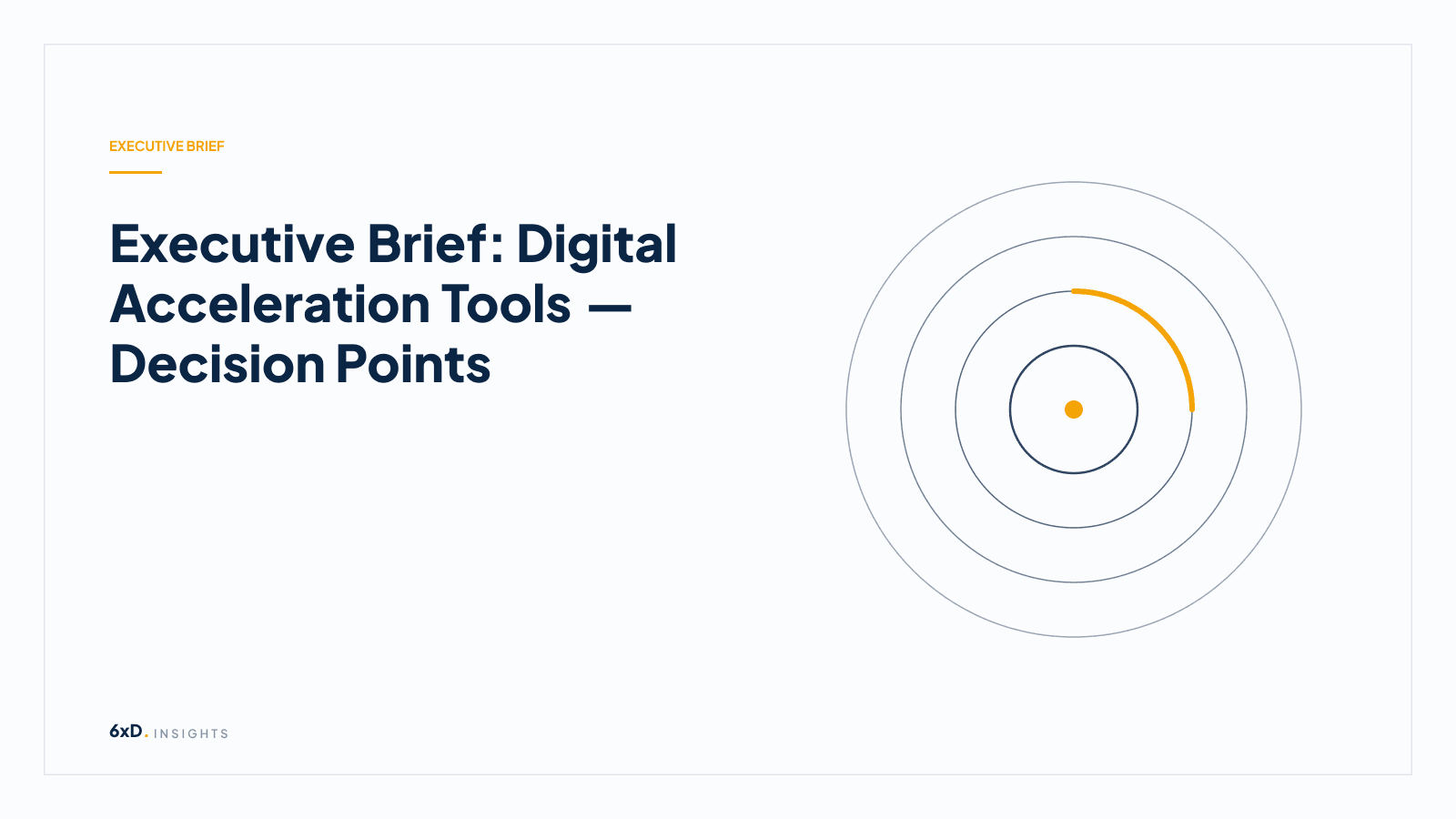Executive Brief: Digital Acceleration Tools — Decision Points