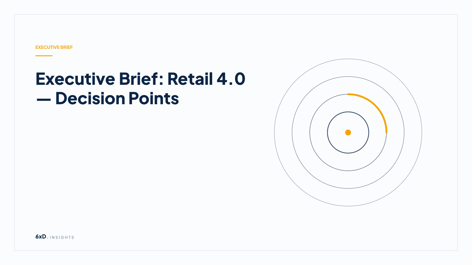 Executive Brief: Retail 4.0 — Decision Points