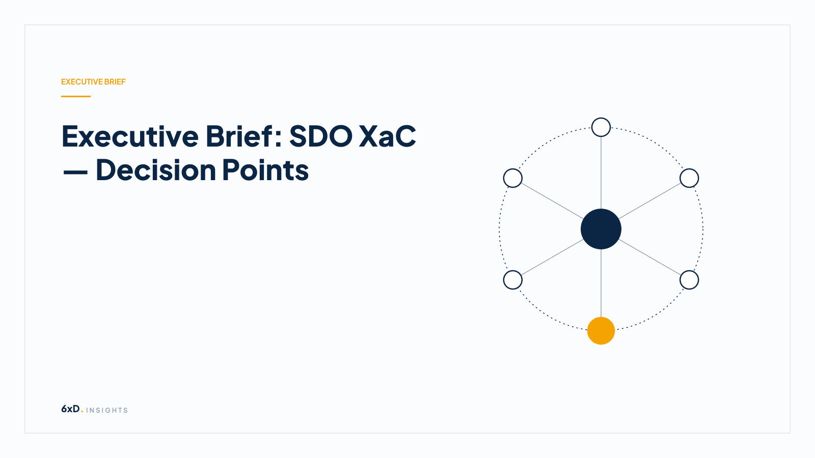 Executive Brief: SDO XaC — Decision Points