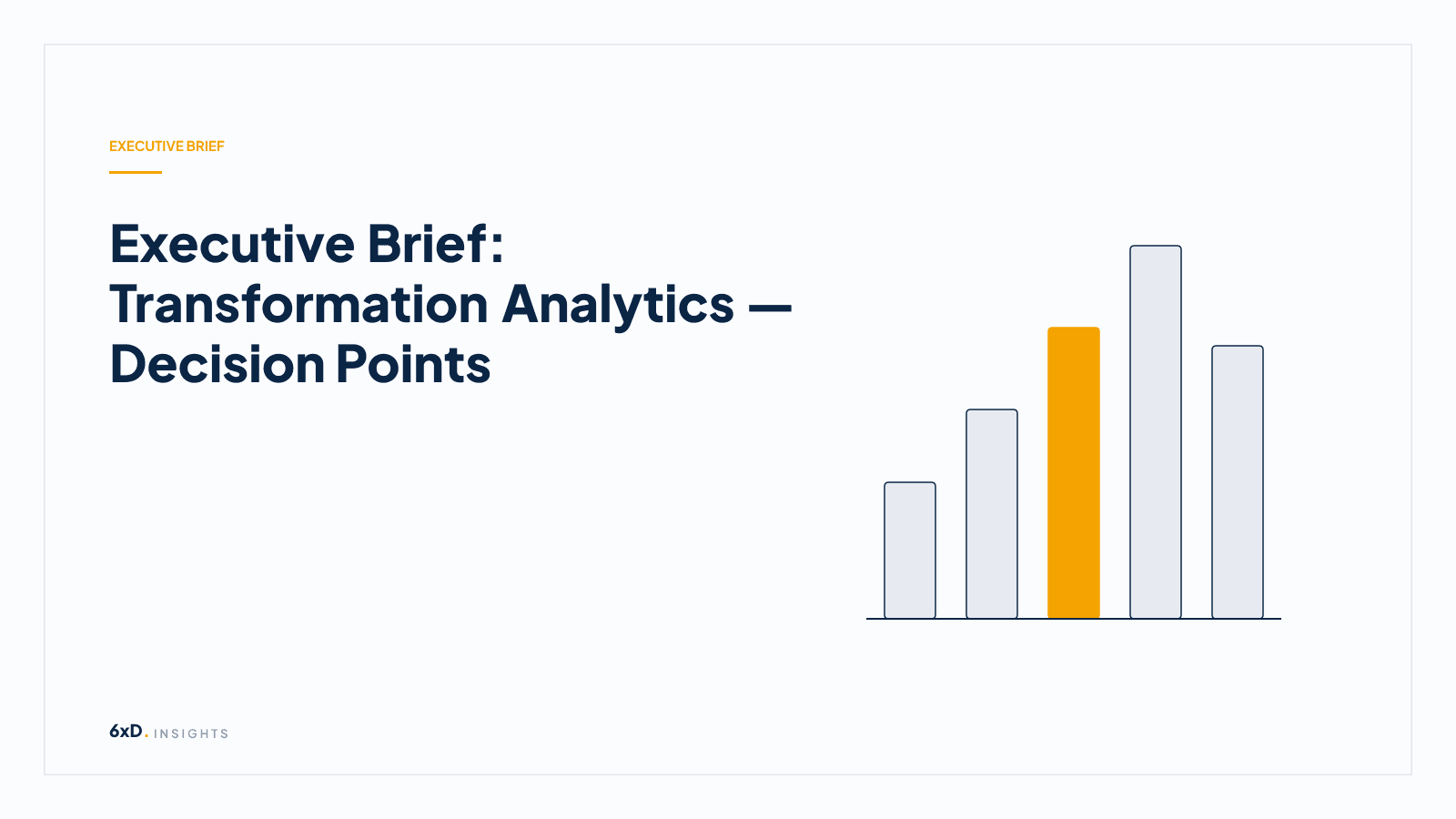 Executive Brief: Transformation Analytics — Decision Points