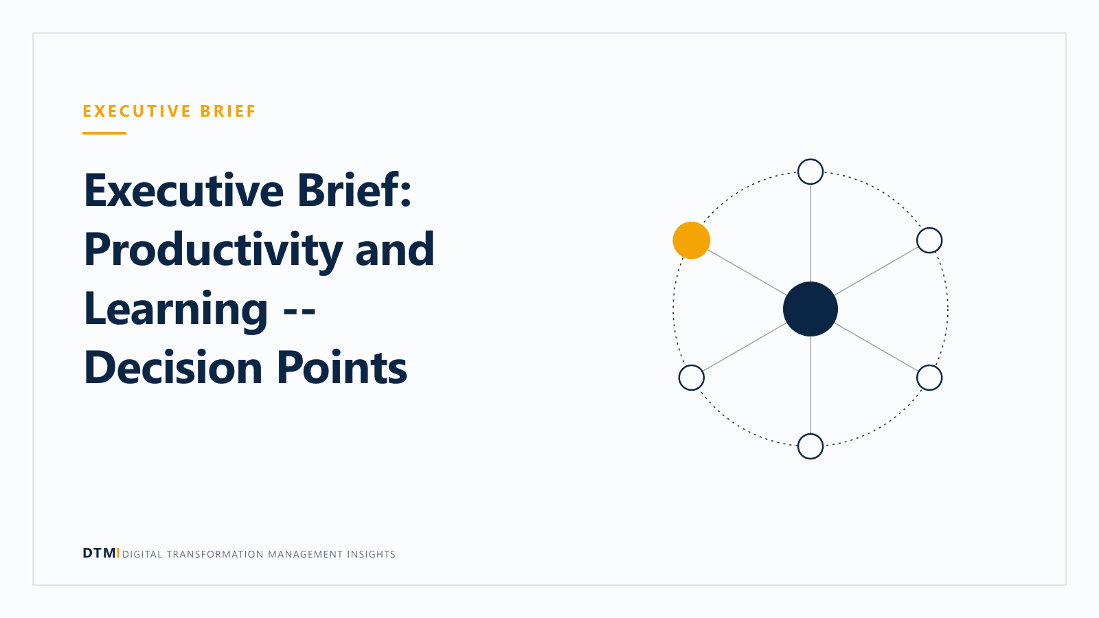Executive Brief: Productivity and Learning — Decision Points